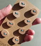 Set of eight small flat driftwood buttons - Image 1