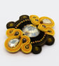 Soutache Brooch Choice Pink Green Gold Black Statement Handmade UK - Image 2