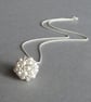 White Glass Pearl Ball Pendant Necklace - Wedding Jewellery for Women - Gifts - Image 1