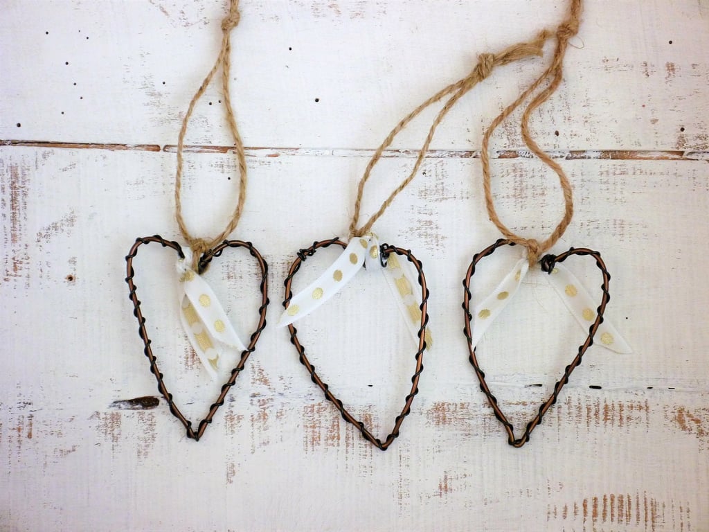 Wire art, hanging love hearts, hanging heart decoraton, home decor, christmas