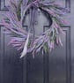 Handmade Lavender  Wreath, Soft Purple & Lilac, Grey Silver Foliage.