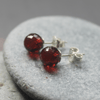 Garnet & Sterling Silver Stud Earrings