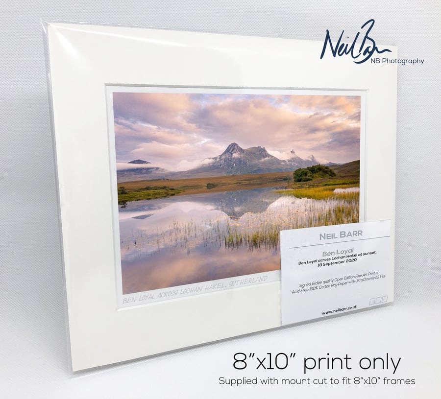 Ben Loyal & Lochan Hakel, Sutherland, Scotland - A5 (10" x 8") Unframed Print