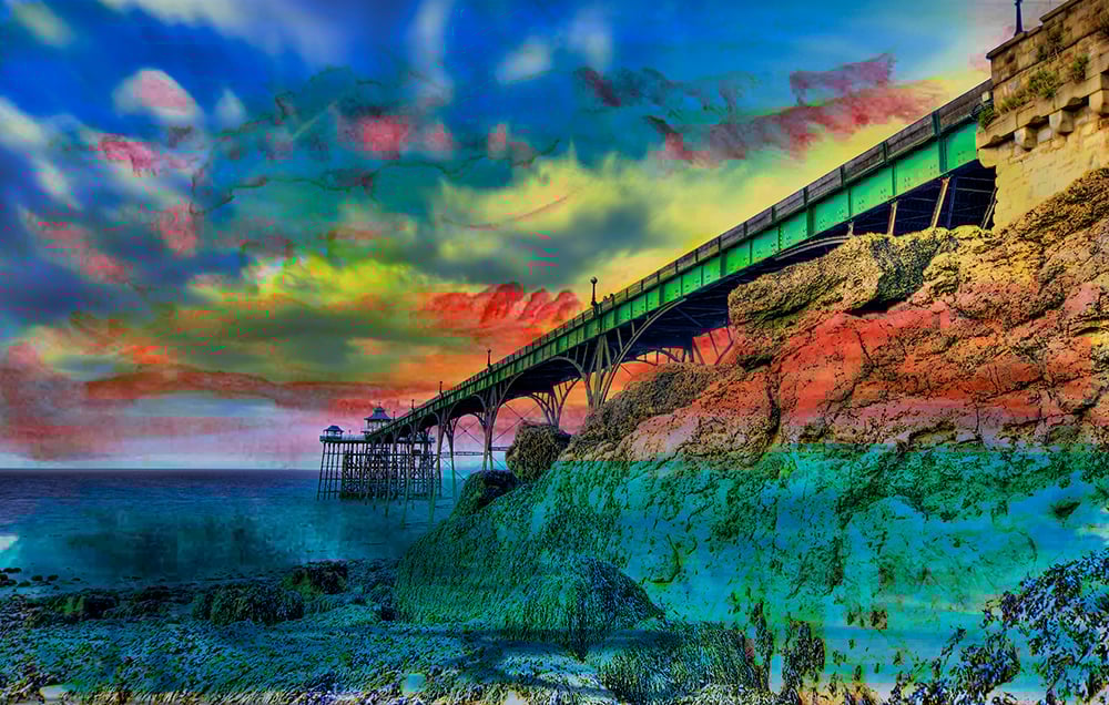 Colourful Clevedon Pier abstract