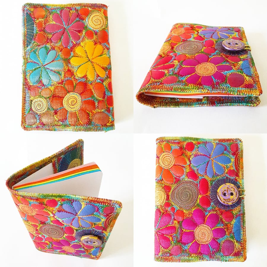 Rainbow Covered Textile Notebook including  Rainbow Notebook