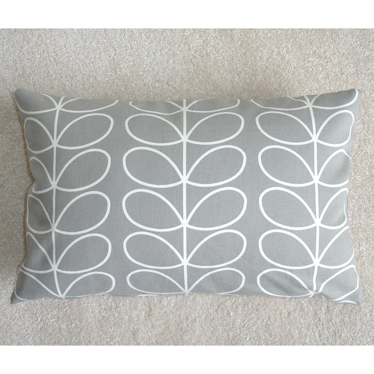 Tempur Travel Pillow Cover Grey Silver Stem Leaf 16"x10" 16x10 70s Retro Style