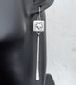 Silver long dangly mismatched earrings with star and moon - Image 3