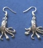 Handmade Octopus Earrings; Cast From Recycled Pewter - Anti-Tarnish. Marine Sea  - Image 3