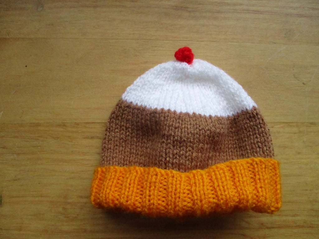 Cup cake Hat knitting pattern