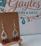 ruby bead silver earrings - Image 1