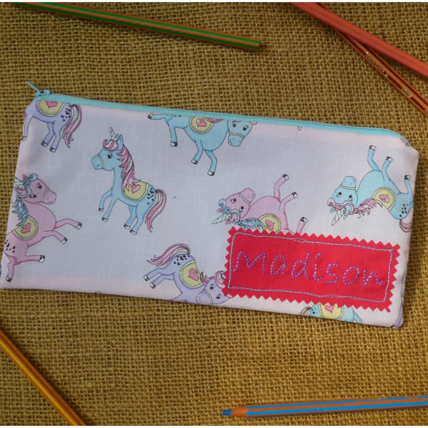 Personalised Unicorn Pencil Case (SKU00589)