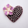 Valentine Heart Brooch with flower detail
