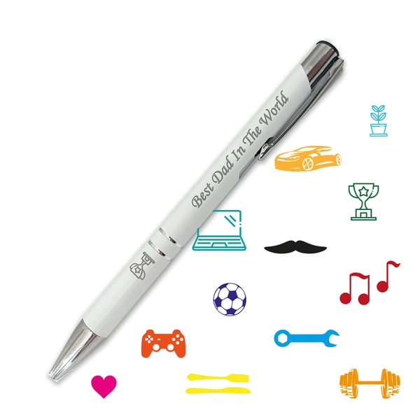 Father's Day Gift Personalised Engraved Ballpoint Pen With Symbols High Quality 