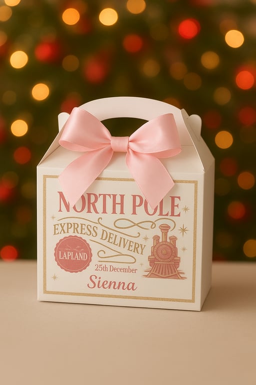 Personalised Christmas Eve Box North Pole Express Santa Delivery Gift Box Kids 