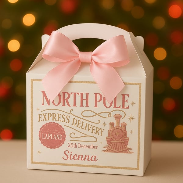 Personalised Christmas Eve Box North Pole Express Santa Delivery Gift Box Kids 