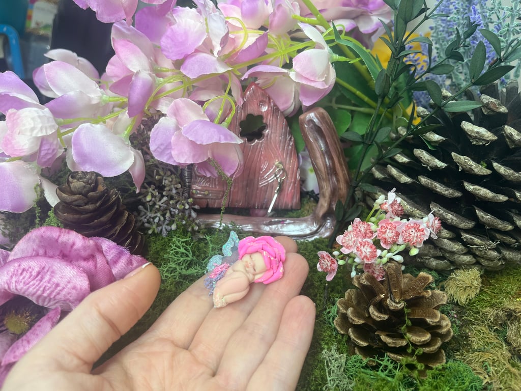 Ooak Baby Fairy, Polymer Clay, Fairy, Fairy Gift, Decor, Sleeping Fairy
