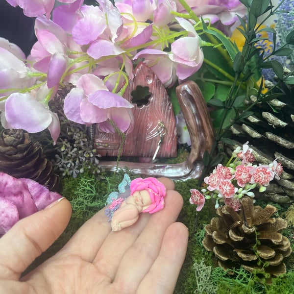 Ooak Baby Fairy, Polymer Clay, Fairy, Fairy Gift, Decor, Sleeping Fairy