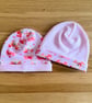 Newborn Baby Hats, Beanie hats. 2 PK. Ideal for the newborn baby 0-3mths - BE22