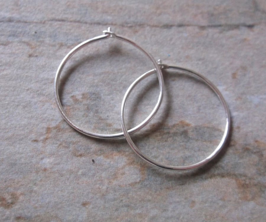 Sterling Silver 18mm Hoops