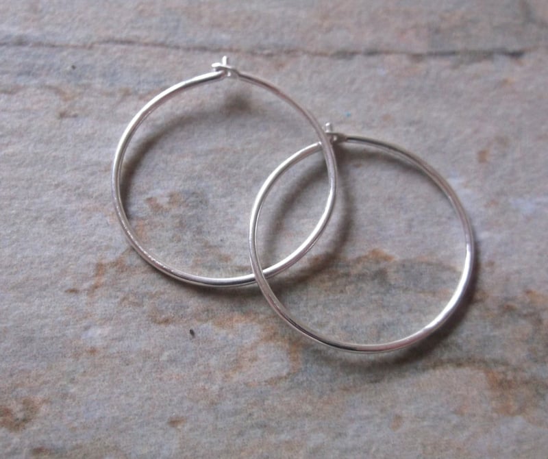 Sterling Silver 18mm Hoops