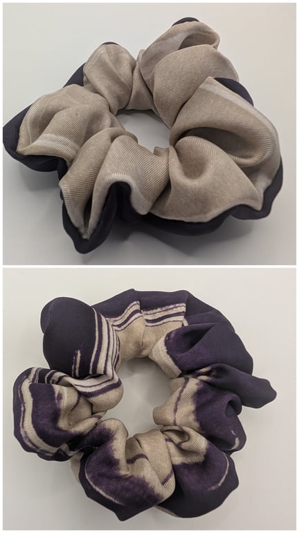 Upcycled Real Silk Scrunchie Handmade Silk Hair Tie, Sustainable Hair Accessory
