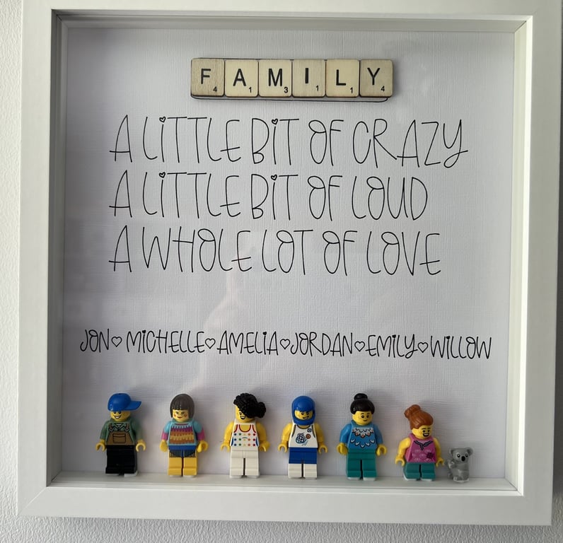 Personalised Lego Figures Shadow Box 