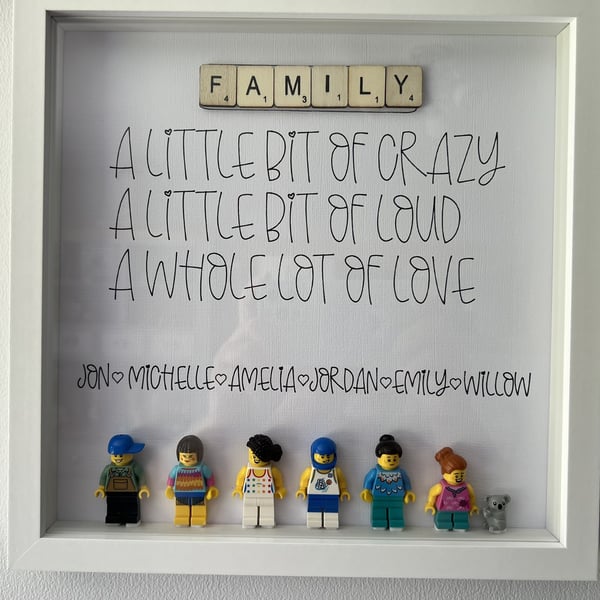 Personalised Lego Figures Shadow Box 