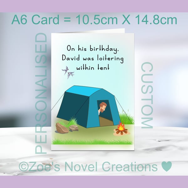 Birthday Card Greetings Card, personalised, A6 size 10.5cm X 14.8cm 