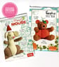 TWO Paper Sewing Patterns, Cuddly Bear and Mouse toy pattern,  New and Unopened