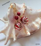 Murano Glass & Eco Bamboo Red Coral Gold Vermeil Earrings  - Image 2