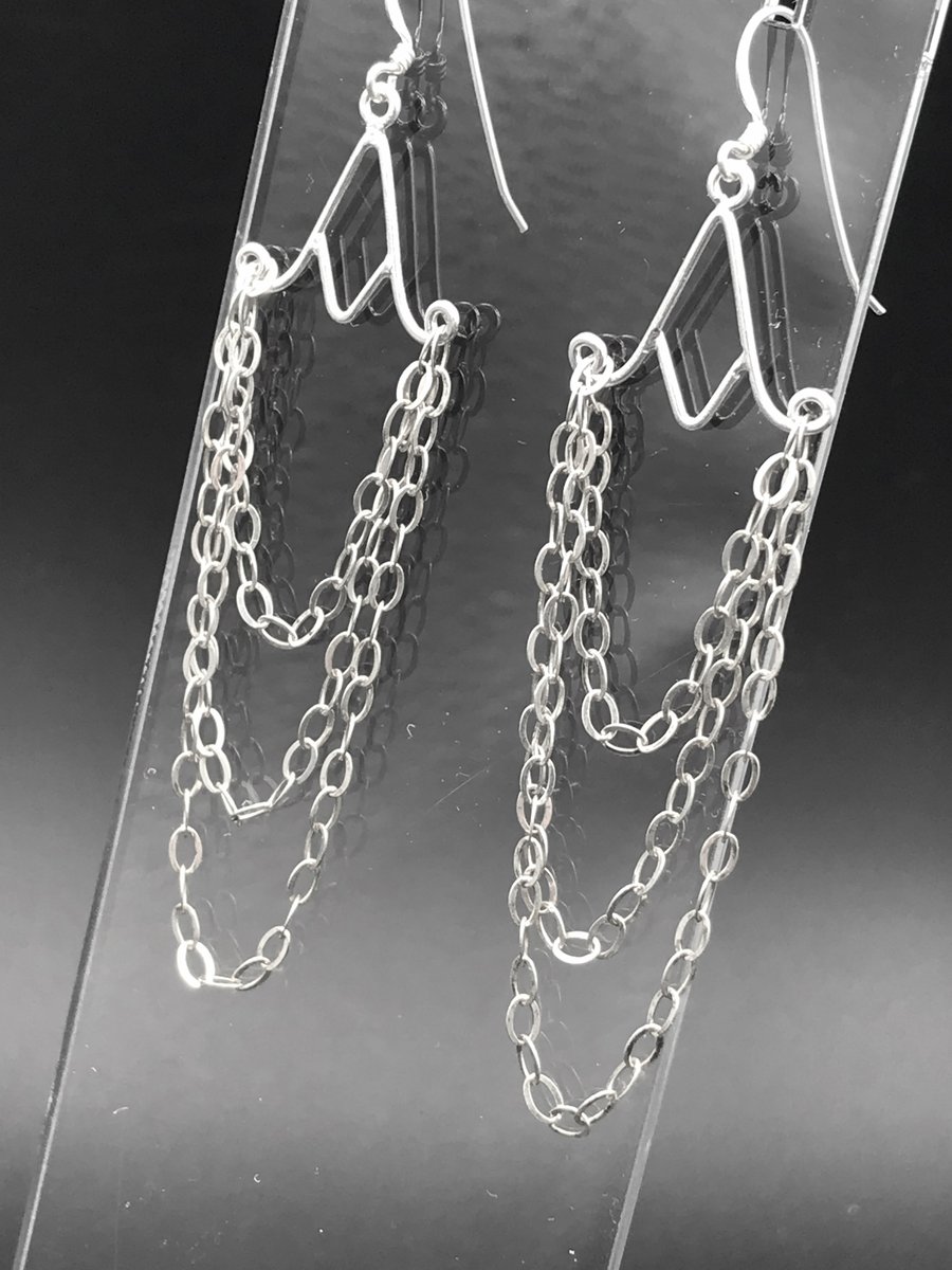Grand Chandelier Drop earrings - Handmade - Sterling Silver 925