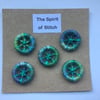 20mm handmade dorset buttons multicoloured (pack of 5)