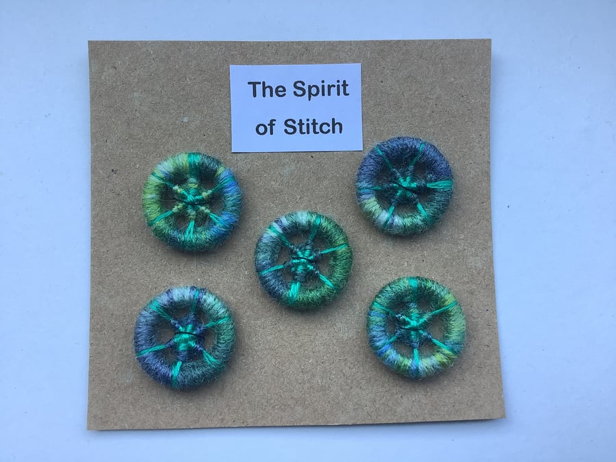 20mm handmade dorset buttons multicoloured (pack of 5)