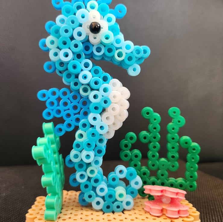 3d seahorse ornament made out of hama beads Folksy