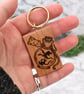Bottle 'o' dragons. Pyrography key ring. - Image 3