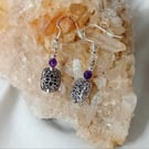Amethyst & Tibetan Silver Earrings