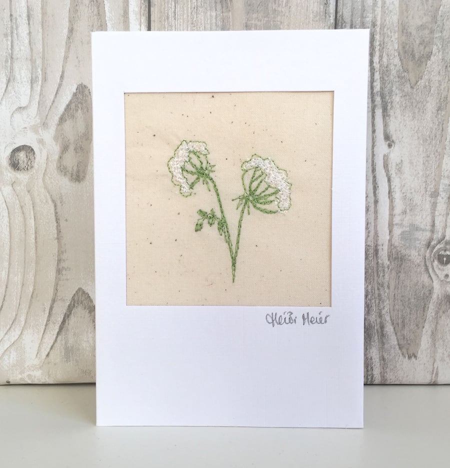 Birthday card - cow parsley floral birthday card