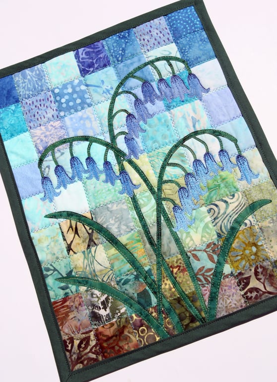 Bluebell Pattern Art Quilt Wall Hanging