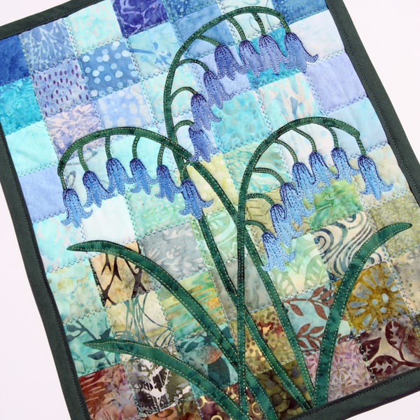 Bluebell Pattern Art Quilt Wall Hanging