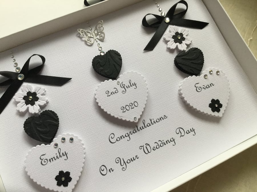 Personalised Handmade Wedding Card Gift Box Keepsake Engagement Any Anniversary