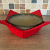 Perfectly Imperfect Red And White Polka Dot Quilted Fabric Reversible Bowl Cosy