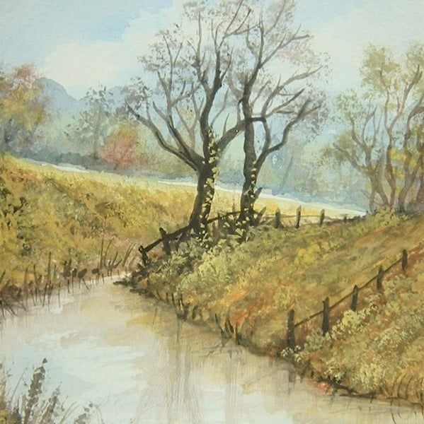 original art watercolour landscape painting ( ref F 182)