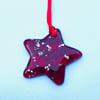 “Your a star” cast glass red star with gold flakes hanging decoration
