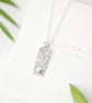 Silver Rectangle Pendant with Larimar Stone - Image 3