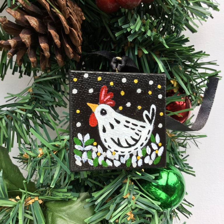 Hanging canvas decoration.