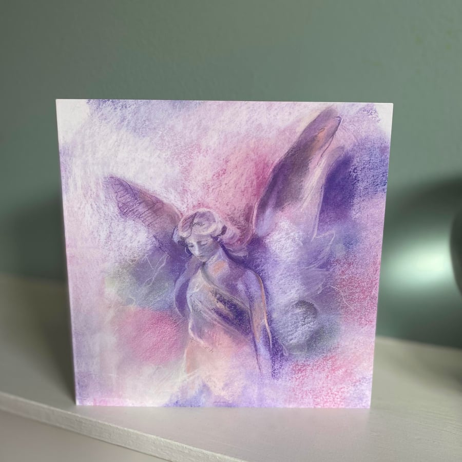 Angel greeting card - Angel card, beautiful angel, spiritual art card, ethereal 