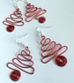 Colourful Wire Work Christmas Tree Earrings in Various Colours - Image 2