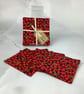 Cherries coasters set of 4, cherry fabric coasters, Handmade - Image 2