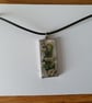 Pretty Real Dried Flower Rectangle Pendant in an Open Bezel - Image 5