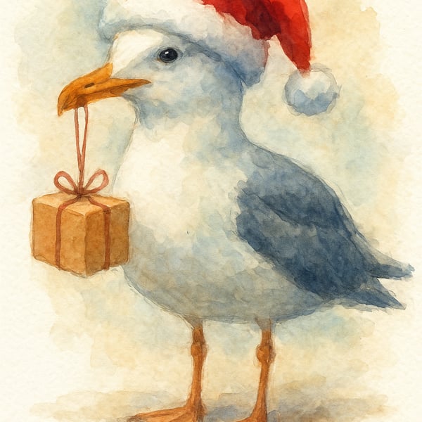 Father Christmas Seagul Card